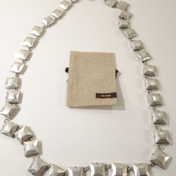 Lee Angel Square link Long Piper Necklace NWT 295 - Picture 5 of 6